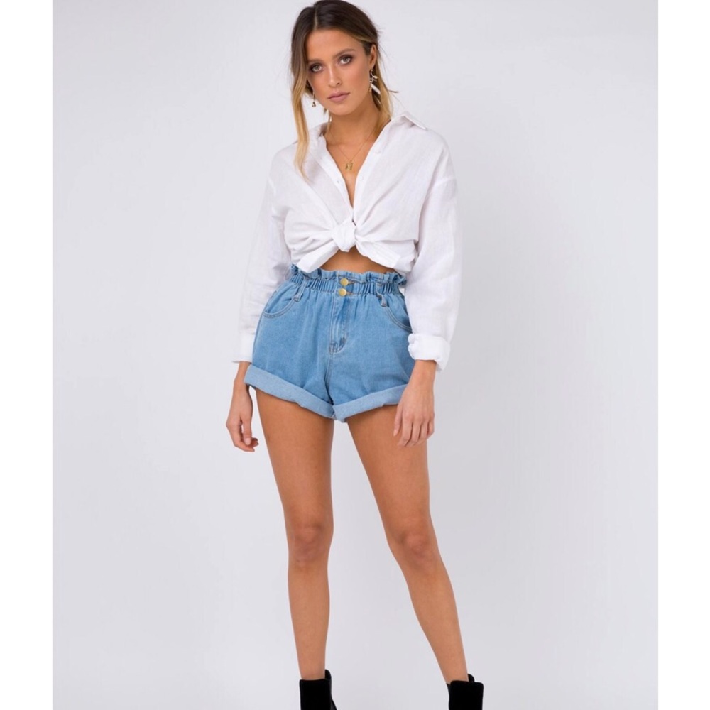 SOLD Denim paper bag shorts
